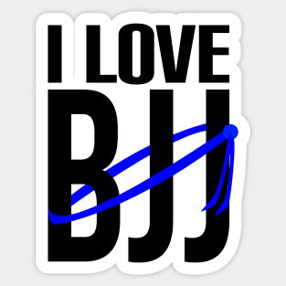 I love bjj - brazilian jiu jitsu blue belt Sticker